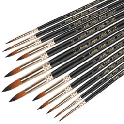 12pcs Professional Paint Brushes Set Round Pointed Tip Nylon Hair Artist Acrylic Brush For Acrylic Watercolor Oil Painting Body