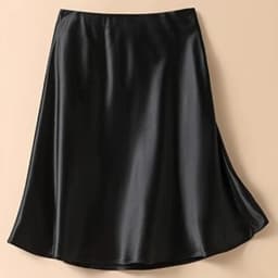 Women High Waist Vogue Acetate Skirts Female Elegant Evening Dresses Girls Fashion Black Champagne Mini A Line Skirts Size-S-L