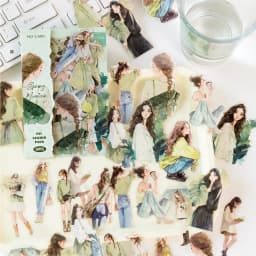 Journamm 30pcs/pack PET Ins Stickers Diary Life Combo Kit DIY Scrapbooking Materials Collage Stationery Decor Diary Supplies
