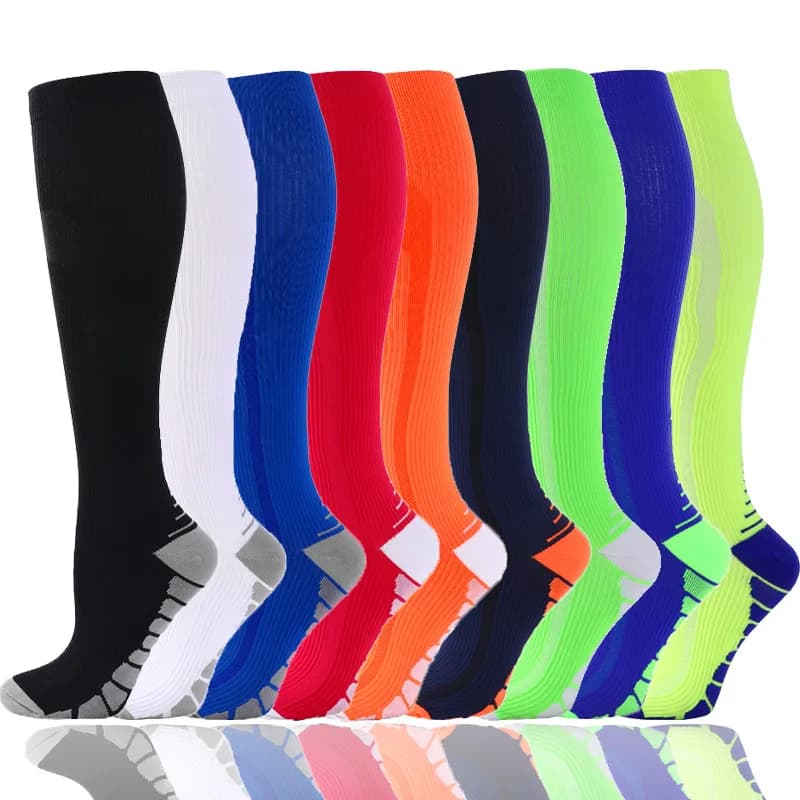 New Compression Socks Knee High 20-30 Mmhg Fit Medical Edema Diabetes Varicose Veins Running Marathon Compression Sports Socks
