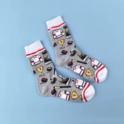 1 Pair Creative Shrimp Pattern,Casual Comfy Soft Mid-calf Men's Socks For Daily