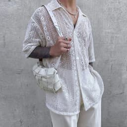 Summer Men's Clothing Mesh See Through Mesh Sexy Shirt Short Sleeve Fishnet Button-down Retro Chic Streetwear Party Blouse S-5XL