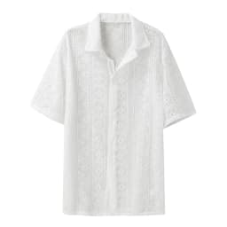 Summer Men's Clothing Mesh See Through Mesh Sexy Shirt Short Sleeve Fishnet Button-down Retro Chic Streetwear Party Blouse S-5XL