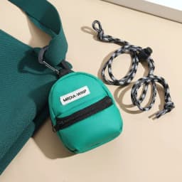Neck Hanging Coin Purse New Polyester Earphone Storage Bag Mini Wallet Anti-theft Contrasting Color Small Key Bag