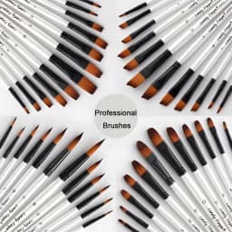 12/48pcs Artist Paint Brushes Set For Oil Acrylic Flat Tip Kit Paint Brushes For Nylon Paint Brushes Artist Watercolor Painting