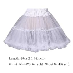 Lowest Pirce Womens 2-Layered Pleated Tulle Petticoat White Black Tutu Puffy Party Cosplay Skirt Lolita Cosplay Bridal Crinoline