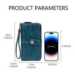 Rfid Anti-Theft Wallet for Men and Women, European and American Retro Leather Long Wallet Clutch, Oil-Waxed Leather Hollow-Out Multi-Card Slot Wallet, Large Capacity Zipper 70% off Clutch Bag, Card Holder Coin Purse Wallet Handbag