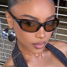 Y2K Retro Sport Sunglasses for Women Men Brown Lenses Vintage 90s Wrap Around UV400 Protection Cycling Windproof Sun Glasses