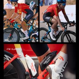AhyKa Aerodynamic Water Bottle Set Big Capacity Food Grade Bottle With Ultralight Bottle Cage BikeFrame Down Tube WaterKettle 