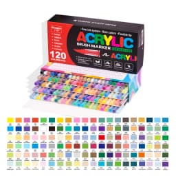 GN 12-120 Colors Acrylic Paint Pens Markers Brush Tip Paint Markers For Rock Painting Wood Canvas Stone,Festival Gift DIY Crafts