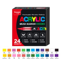 GN 12-120 Colors Acrylic Paint Pens Markers Brush Tip Paint Markers For Rock Painting Wood Canvas Stone,Festival Gift DIY Crafts