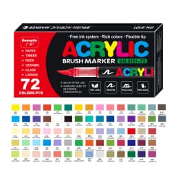 GN 12-120 Colors Acrylic Paint Pens Markers Brush Tip Paint Markers For Rock Painting Wood Canvas Stone,Festival Gift DIY Crafts