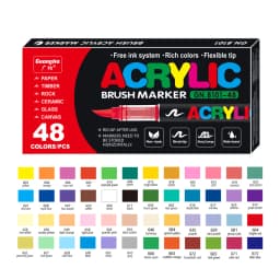 GN 12-120 Colors Acrylic Paint Pens Markers Brush Tip Paint Markers For Rock Painting Wood Canvas Stone,Festival Gift DIY Crafts