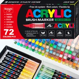 GN 12-120 Colors Acrylic Paint Pens Markers Brush Tip Paint Markers For Rock Painting Wood Canvas Stone,Festival Gift DIY Crafts