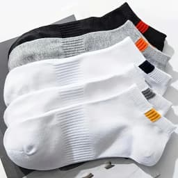 5 Pairs Men Short Socks With Fashionable Versatile Stripes That Absorb Sweat Are Breathable Soft Comfortable Casual Ankle Socks