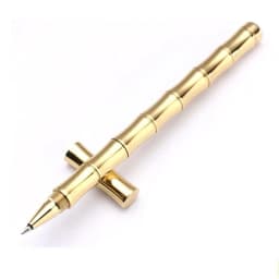 Luxury Quality Bamboo Gift Rollerball Pen Matte Golden Classic Brass Reverse Student Stationery Office Supplies