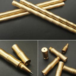 Luxury Quality Bamboo Gift Rollerball Pen Matte Golden Classic Brass Reverse Student Stationery Office Supplies