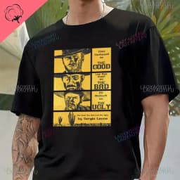 Fashion Men Clothing The Good The Bad and Ugly Print T Shirt for Male Il Buono Brutto Cattivo Tops Summer Commuter Casual Tees