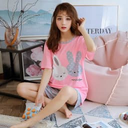 Women Sleepwear Lovely Home Suits Pyjama Short Sleeve Pajamas Set 2025 Women Pajamas Comfortable Girl Spring and Summer Pijamas
