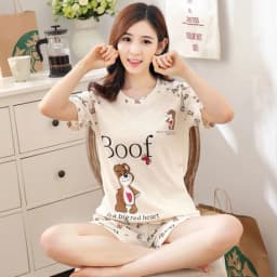 Women Sleepwear Lovely Home Suits Pyjama Short Sleeve Pajamas Set 2025 Women Pajamas Comfortable Girl Spring and Summer Pijamas