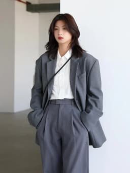 CHICVEN Women Office Lady Blazer Cuff Embroidery Wide Shoulder Twill Suit Women's Autumn Ladies Outerwear Stylish Tops