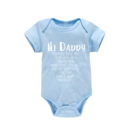 Hi Daddy Mommy Told Me That You Are Awesome Baby Bodysuit Gray Body Baby Boy Girl Romper Short Sleeve Newborn Jumpsuit Outfits