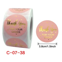100-500 Pcs 1.5inch/3.8cm Round Laser English Thank You Gift Seal Sealing Stickers with Waterproof Wedding Holiday Label