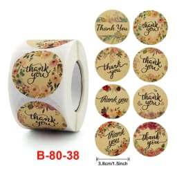 100-500 Pcs 1.5inch/3.8cm Round Laser English Thank You Gift Seal Sealing Stickers with Waterproof Wedding Holiday Label