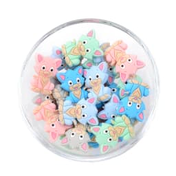 LOFCA 5pc Silicone Animal Beads Panda Food Grade DIY Toy Koala Baby Teething Beads BPA Free Pacifier Chain Accessories