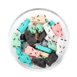 LOFCA 5pc Silicone Animal Beads Panda Food Grade DIY Toy Koala Baby Teething Beads BPA Free Pacifier Chain Accessories