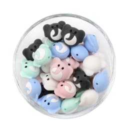LOFCA 5pc Silicone Animal Beads Panda Food Grade DIY Toy Koala Baby Teething Beads BPA Free Pacifier Chain Accessories