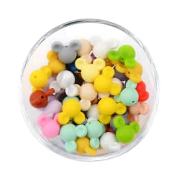 LOFCA 5pc Silicone Animal Beads Panda Food Grade DIY Toy Koala Baby Teething Beads BPA Free Pacifier Chain Accessories