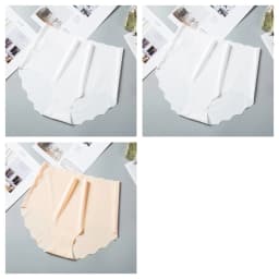 3Pcs/Set Women Ice Silk Panties Wavy Trim Seamless Underwear High Waist Panty No Show Briefs Invisible Ladies Lingerie M-XXL