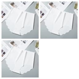 3Pcs/Set Women Ice Silk Panties Wavy Trim Seamless Underwear High Waist Panty No Show Briefs Invisible Ladies Lingerie M-XXL