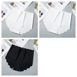 3Pcs/Set Women Ice Silk Panties Wavy Trim Seamless Underwear High Waist Panty No Show Briefs Invisible Ladies Lingerie M-XXL