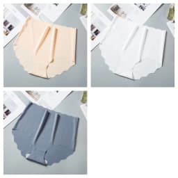 3Pcs/Set Women Ice Silk Panties Wavy Trim Seamless Underwear High Waist Panty No Show Briefs Invisible Ladies Lingerie M-XXL