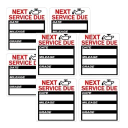 80 Pcs Oil Change Maintenance Service Reminder Stickers Window Rectangle Adhesive Labels Stickers Car Sticker "NEXT SERVICE DUE"