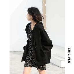 CHIC VEN Women's Hoodies Sweatshirts Casual Loose Sports Women Jackets Streetwear Female Coat Fashion Tops Spring Autumn 2022
