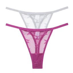 2PCS/Set Mesh Transparent Thong Women Panties Underwear Women Seamless G-String Female Underpants Intimates Lingerie S-XL