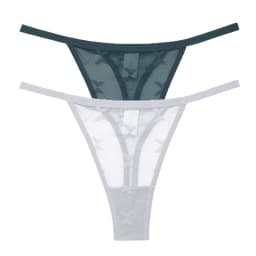 2PCS/Set Mesh Transparent Thong Women Panties Underwear Women Seamless G-String Female Underpants Intimates Lingerie S-XL