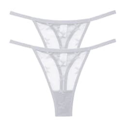 2PCS/Set Mesh Transparent Thong Women Panties Underwear Women Seamless G-String Female Underpants Intimates Lingerie S-XL