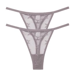 2PCS/Set Mesh Transparent Thong Women Panties Underwear Women Seamless G-String Female Underpants Intimates Lingerie S-XL