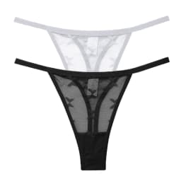 2PCS/Set Mesh Transparent Thong Women Panties Underwear Women Seamless G-String Female Underpants Intimates Lingerie S-XL