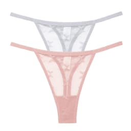 2PCS/Set Mesh Transparent Thong Women Panties Underwear Women Seamless G-String Female Underpants Intimates Lingerie S-XL