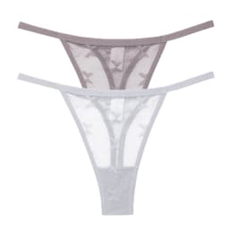2PCS/Set Mesh Transparent Thong Women Panties Underwear Women Seamless G-String Female Underpants Intimates Lingerie S-XL