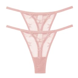 2PCS/Set Mesh Transparent Thong Women Panties Underwear Women Seamless G-String Female Underpants Intimates Lingerie S-XL