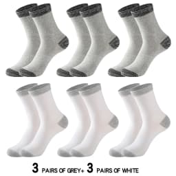 6 Pair Winter Men Socks Cotton Black Leisure Business Long Socks Walking Running Hiking Thermal Socks For Male Plus Size 38-48