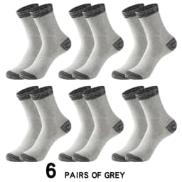 6 Pair Winter Men Socks Cotton Black Leisure Business Long Socks Walking Running Hiking Thermal Socks For Male Plus Size 38-48