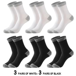 6 Pair Winter Men Socks Cotton Black Leisure Business Long Socks Walking Running Hiking Thermal Socks For Male Plus Size 38-48
