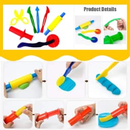 Plasticine Model Playdough Tools Set for Kids 3D Syringe Roller Impression Moulds Play Dough Tools Kit Clay Craft Toys Gift